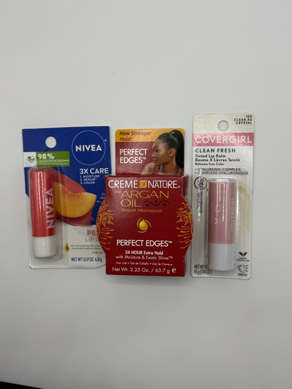 Bundle NEW Nivea Lip Care + Covergirl Lip Balm + Cream of Nature Perfect Edges - Picture 2 of 5